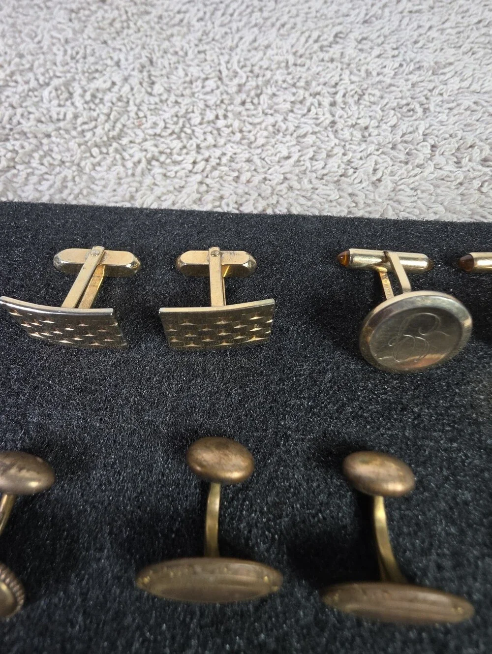 Men's Gold-Tone and Silver Cufflink & Tie Clip Set - Classic Multipack